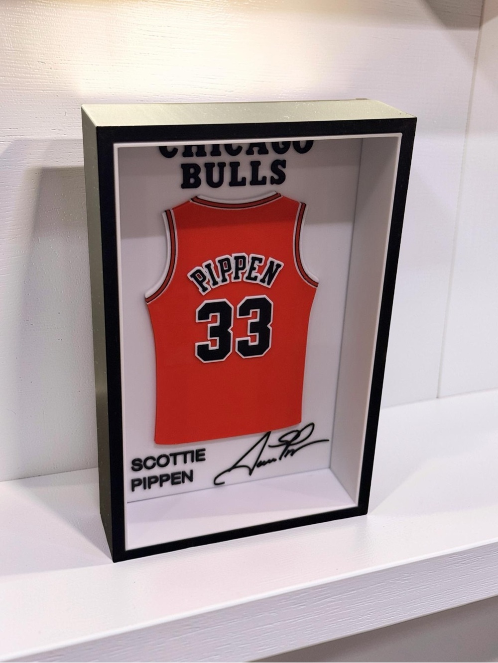 Scottie Pippen Jersey Display Box | Chicago Bulls Fan Gift | Basketball Wall Art - Picture 2 of 2